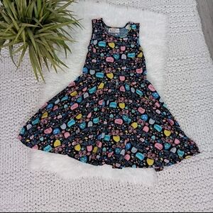Dot Dot Smile Girl's Colorful Floral Sleeveless Tank Skater Dress, Size 3/4